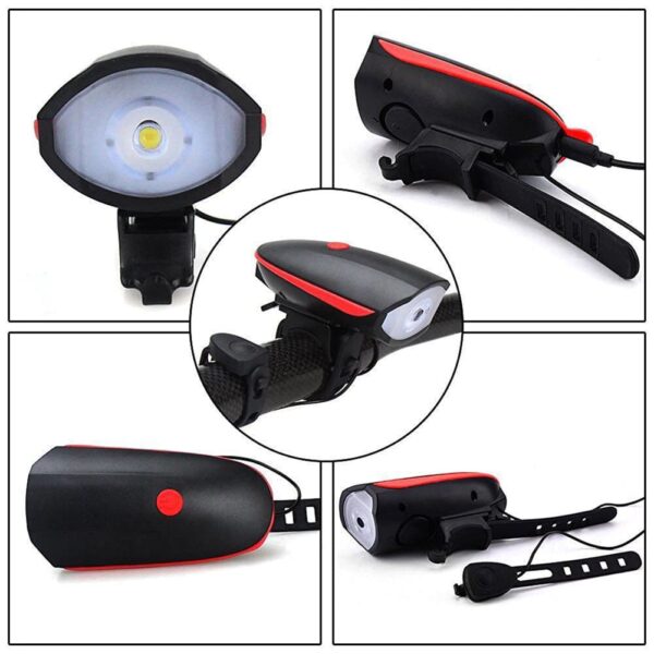 Farol Bike Recarregável LED com Buzina